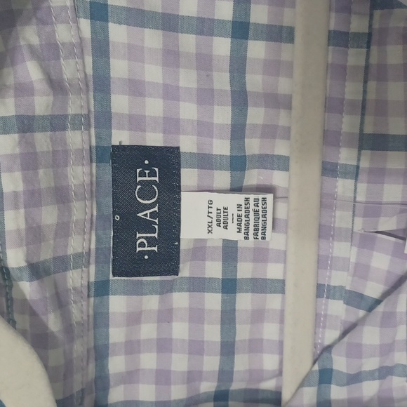 NWT Men's XXL purple & bluish gingham shirt - Picture 4 of 5